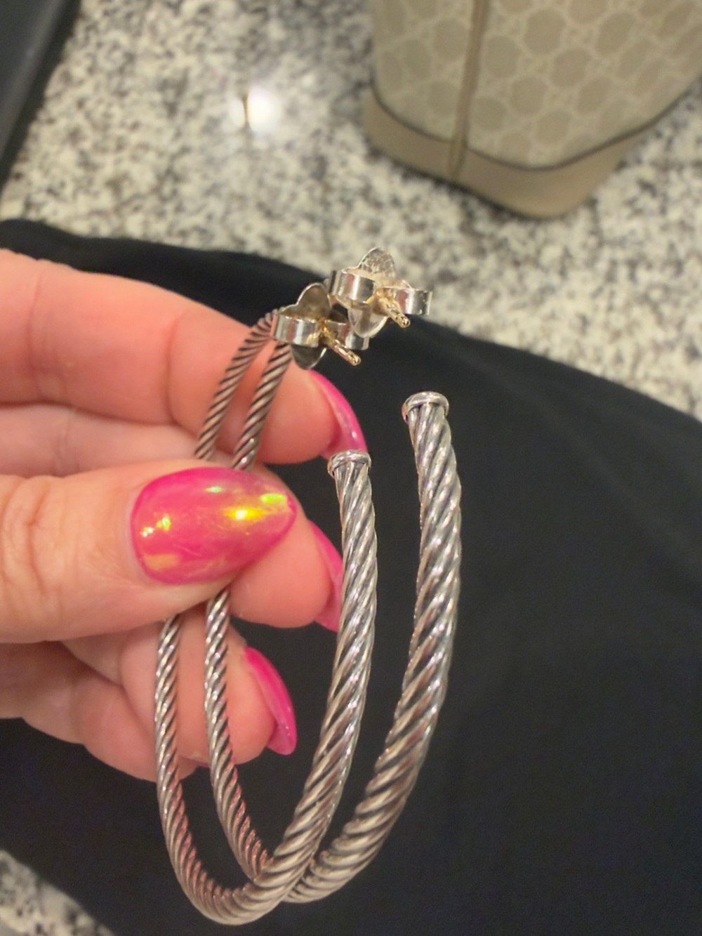 Classic David Yurman Twisted cable Hoop Earrings - 925 Silver silver - Picture 3 of 6